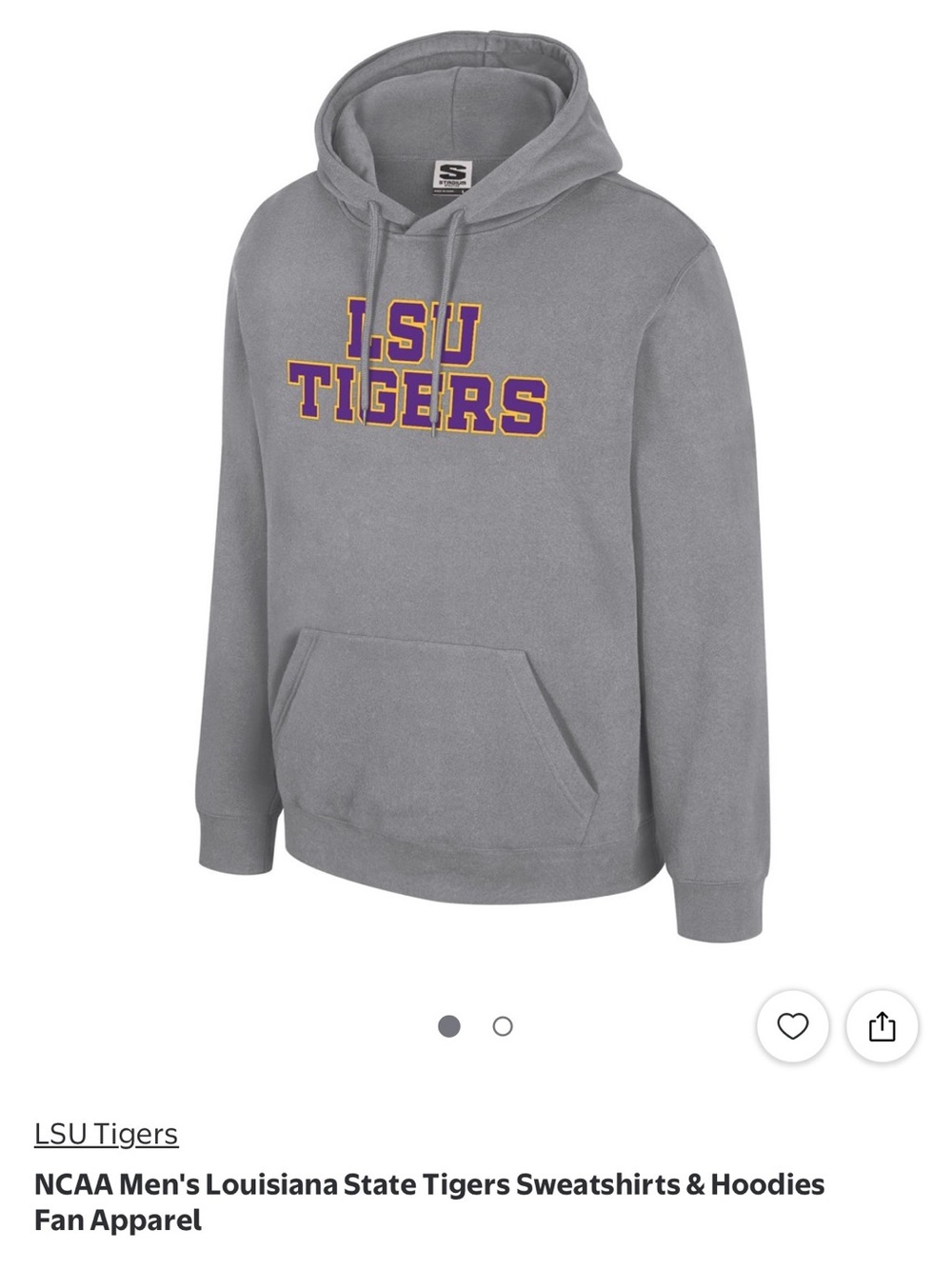 LSU Tigers Gray Pullover Hoodie